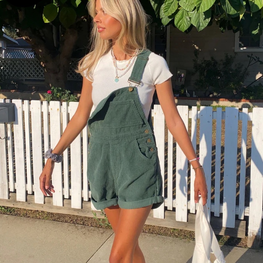 Green Corduroy Princess Polly Kacey Overalls